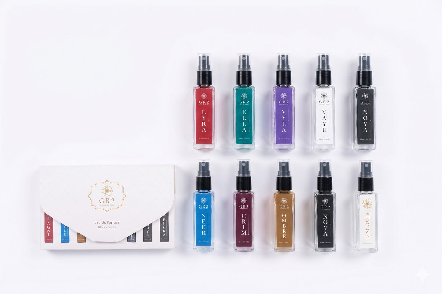 GR2 Signature Discovery Set – 9 Luxury Unisex Fragrances (10ml Each)