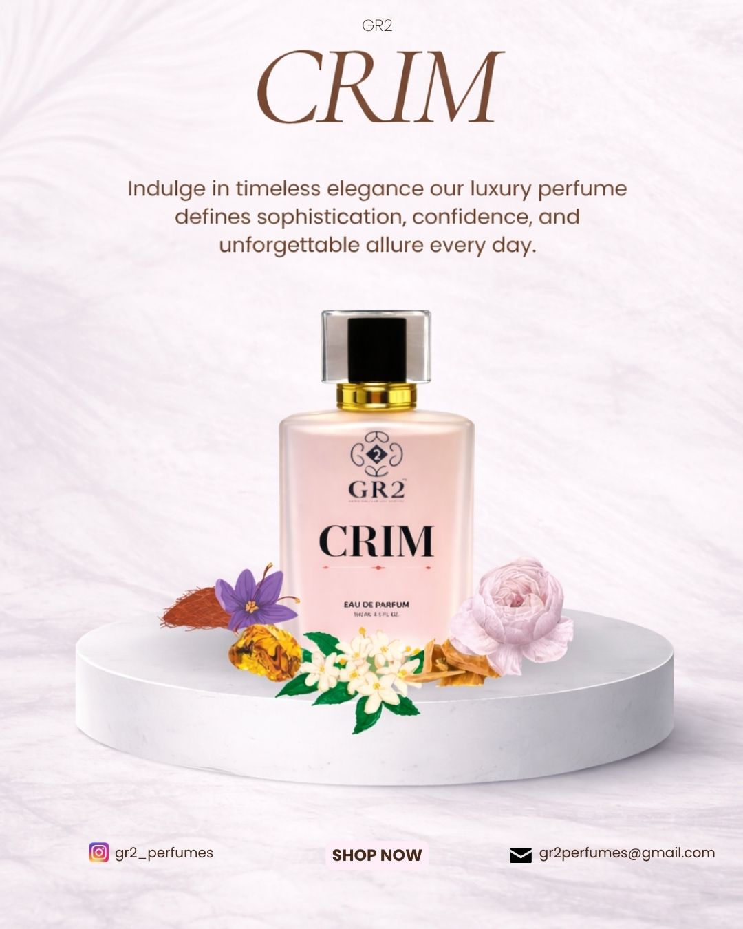 CRIM - Eau de Parfum for Men & Women, Unisex Fragrance with Jasmine, Saffron, Ambergris, Cedarwood, 100 ml Spray