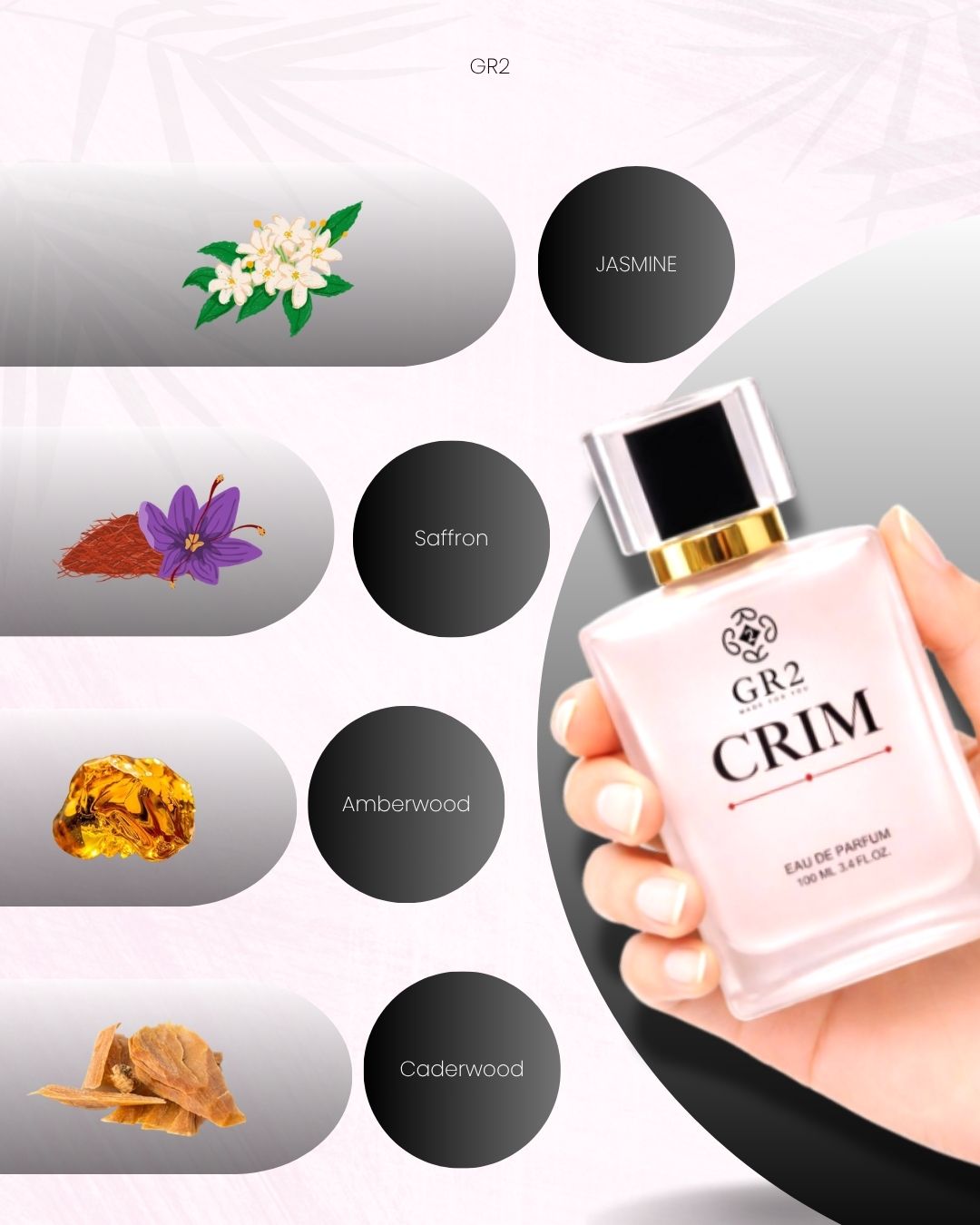 CRIM - Eau de Parfum for Men & Women, Unisex Fragrance with Jasmine, Saffron, Ambergris, Cedarwood, 100 ml Spray