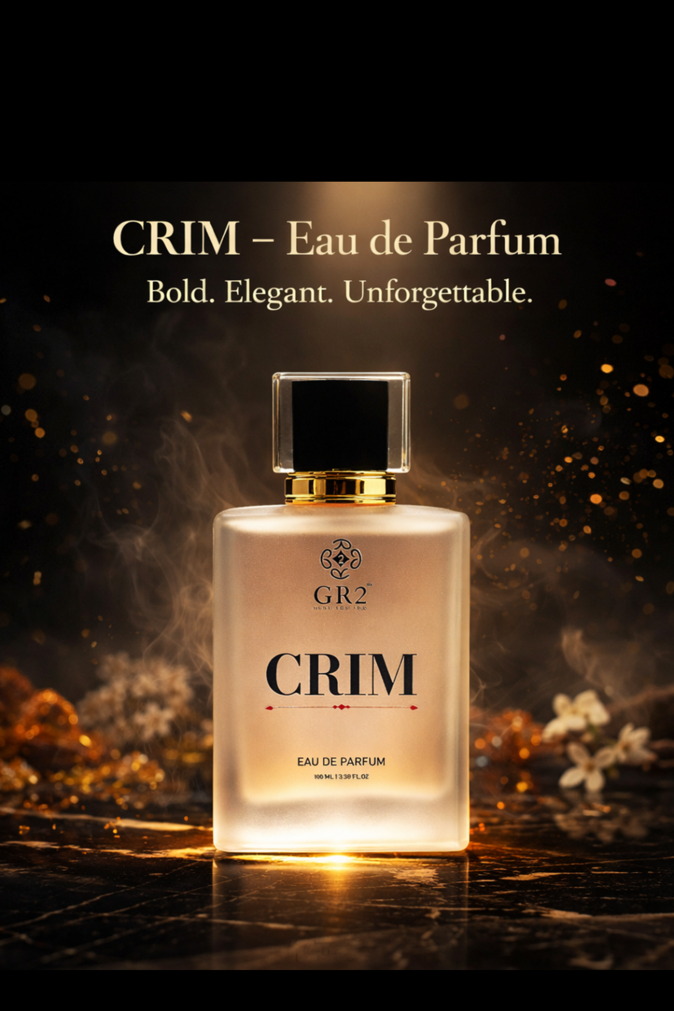 CRIM - Eau de Parfum for Men & Women, Unisex Fragrance with Jasmine, Saffron, Ambergris, Cedarwood, 100 ml Spray