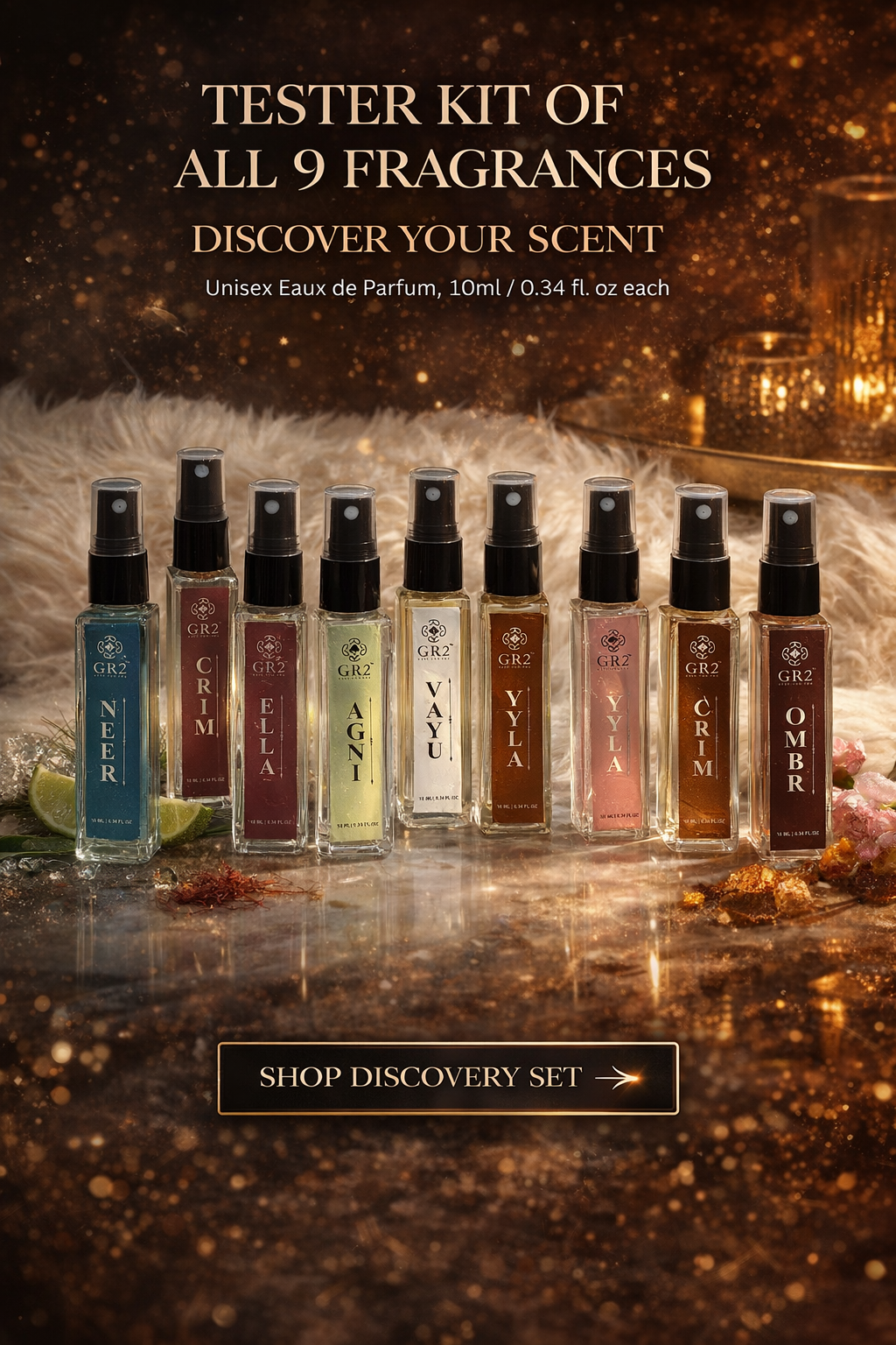 GR2 Signature Discovery Set – 9 Luxury Unisex Fragrances (10ml Each)