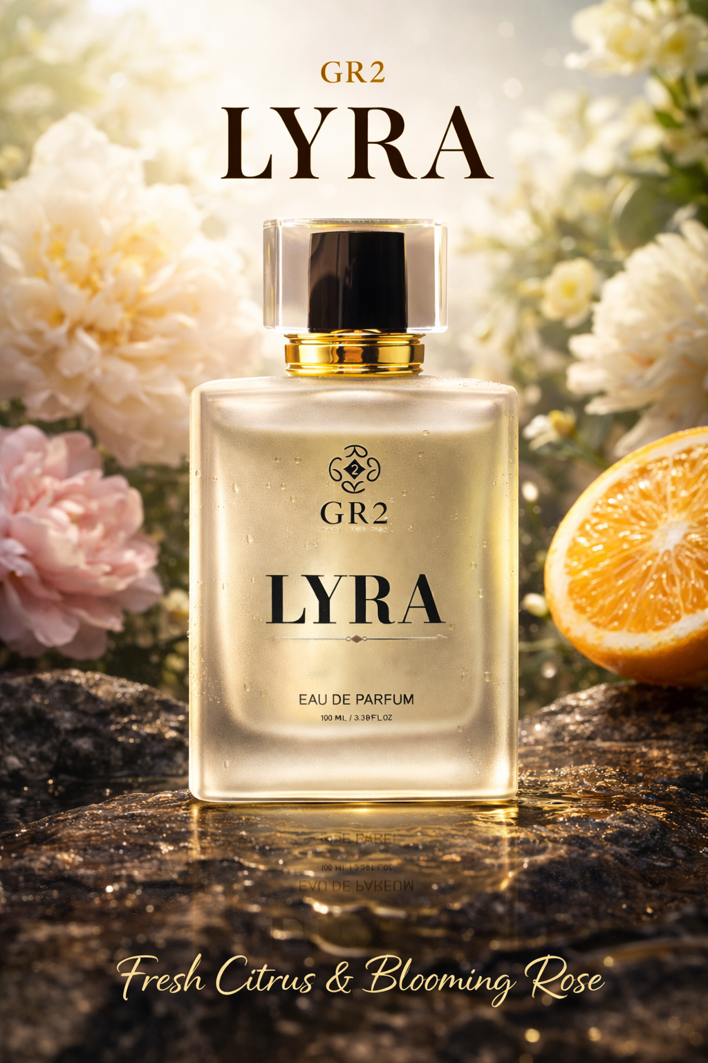 Lyra - Eau de Parfum for Women with Fresh citrus and peony with soft rose on a warm sandalwood base.100 ml Spray