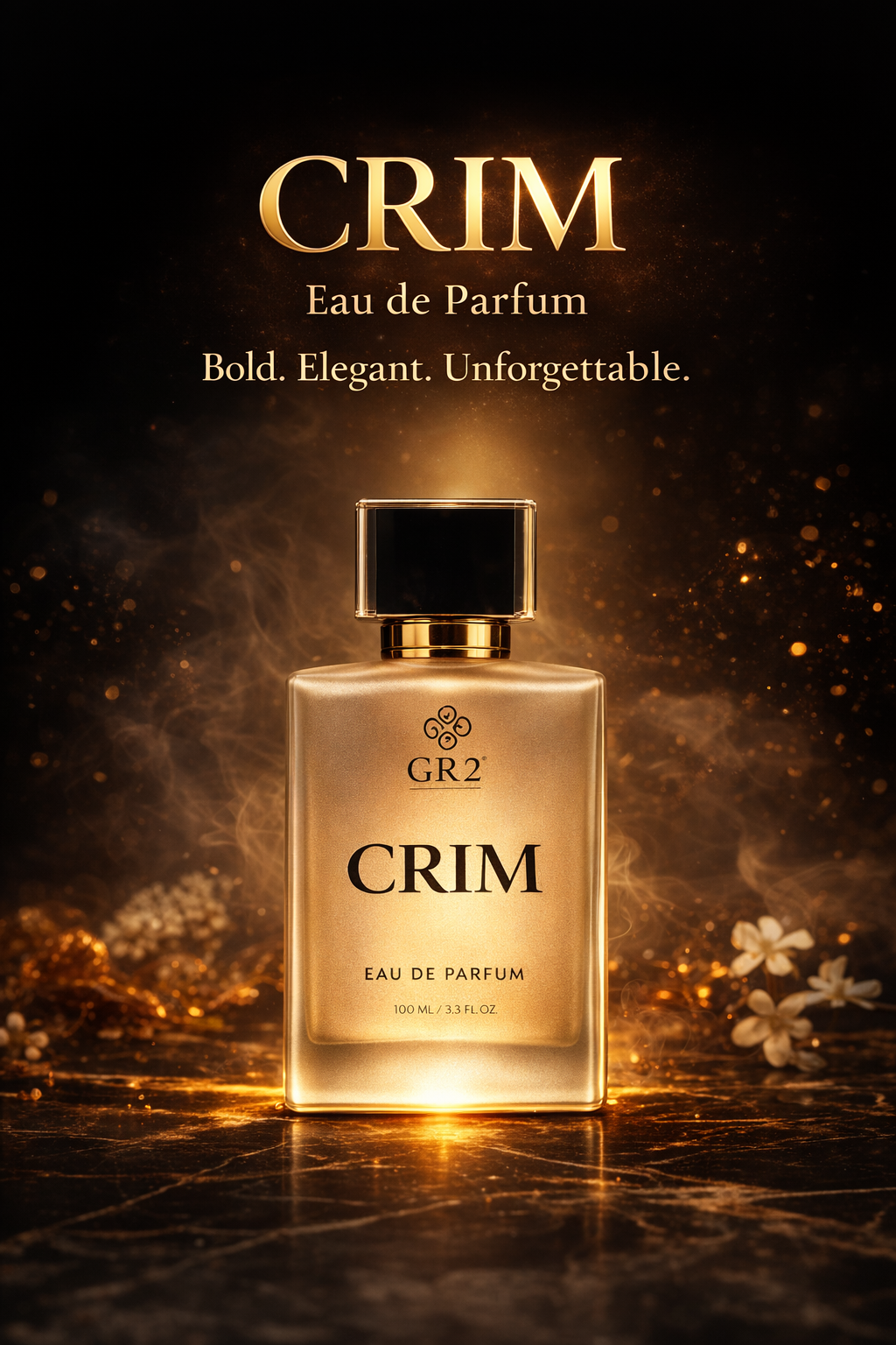 CRIM - Eau de Parfum for Men & Women, Unisex Fragrance with Jasmine, Saffron, Ambergris, Cedarwood, 100 ml Spray